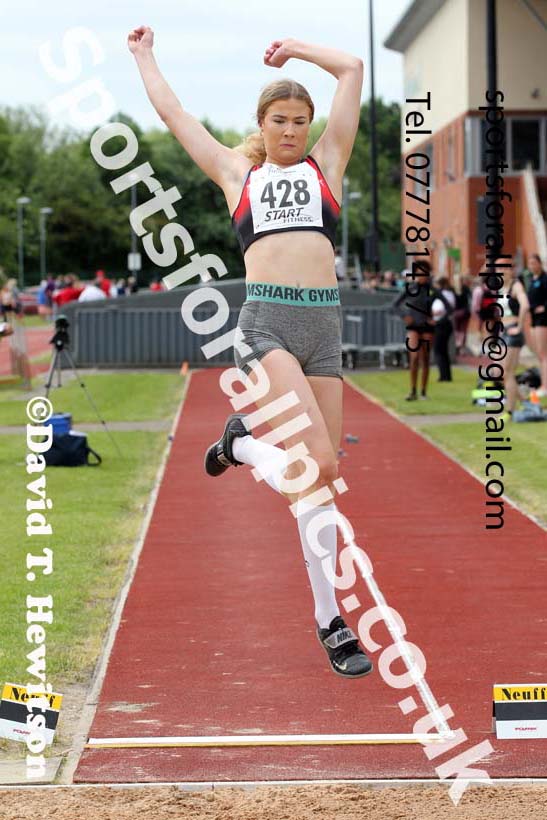 Womens under-20s long jump, 2021 Northern Senior and Under-20s Champs., Leigh. Photo: David T. Hewitson/Sports for All Pics